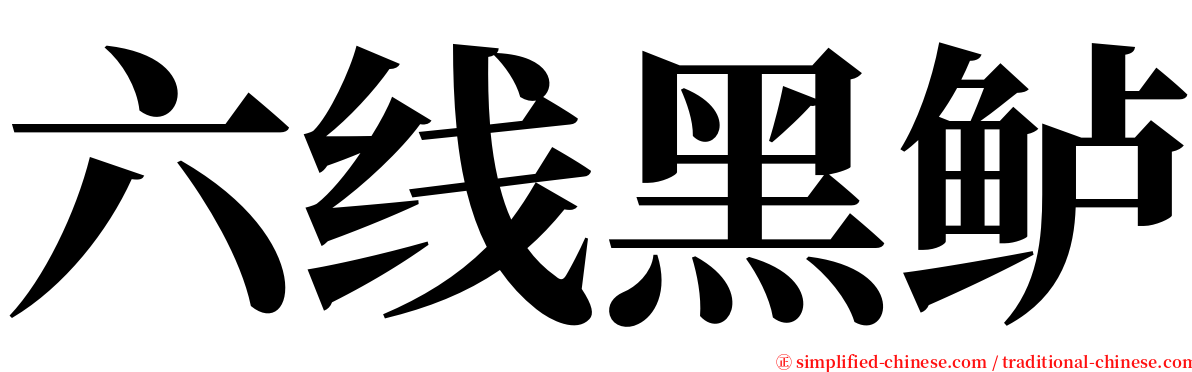 六线黑鲈 serif font