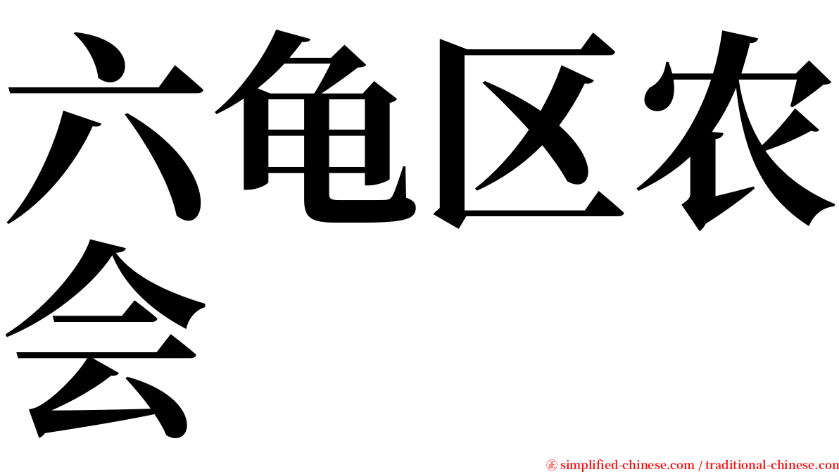 六龟区农会 serif font