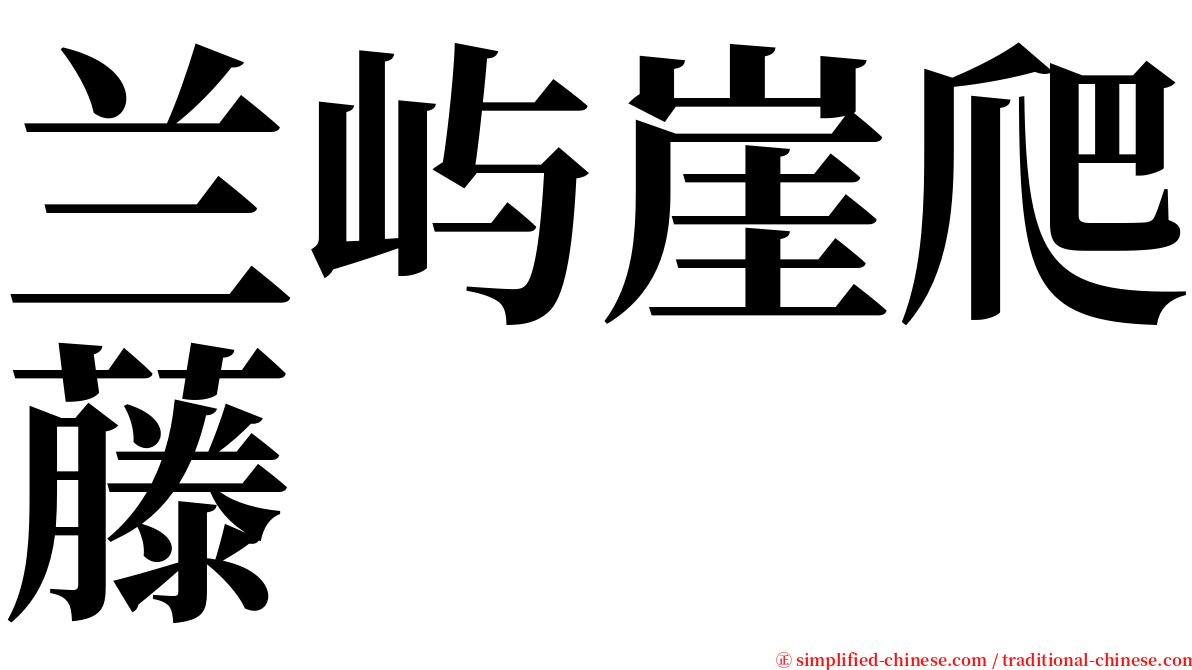 兰屿崖爬藤 serif font