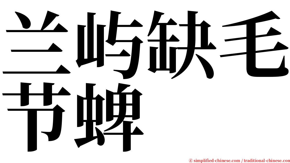 兰屿缺毛节蜱 serif font