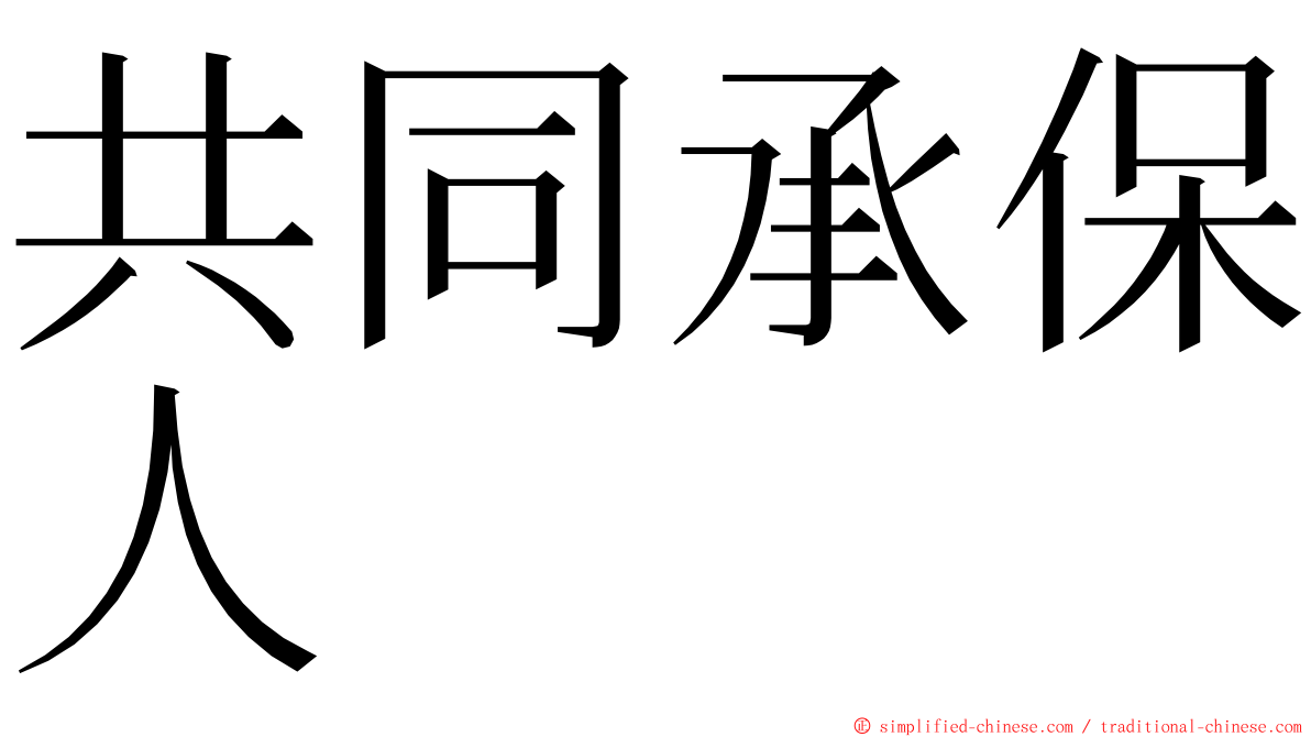 共同承保人 ming font