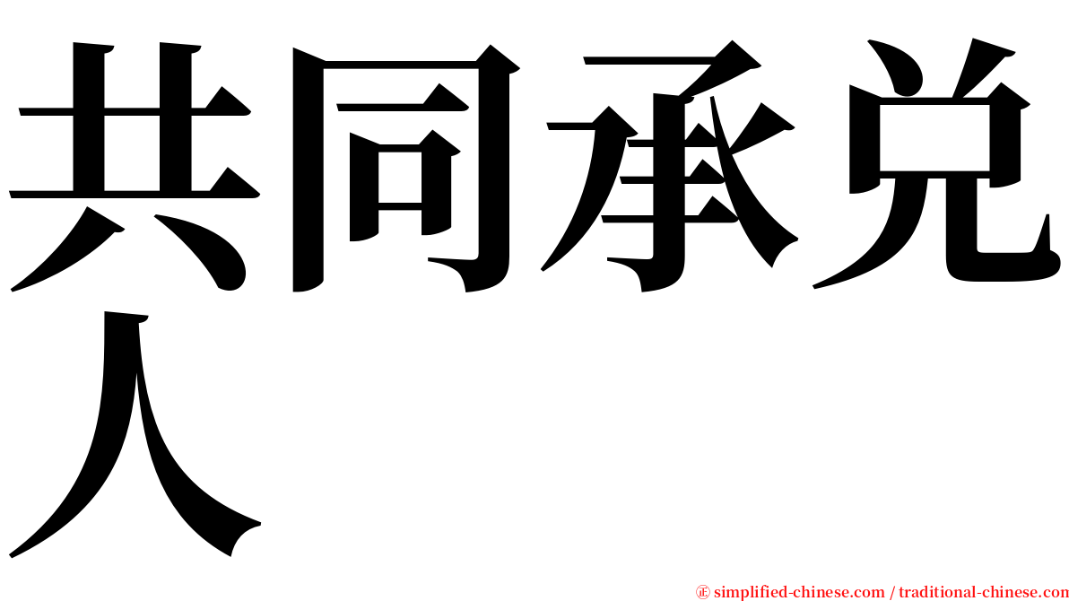 共同承兑人 serif font