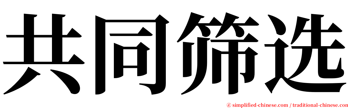 共同筛选 serif font