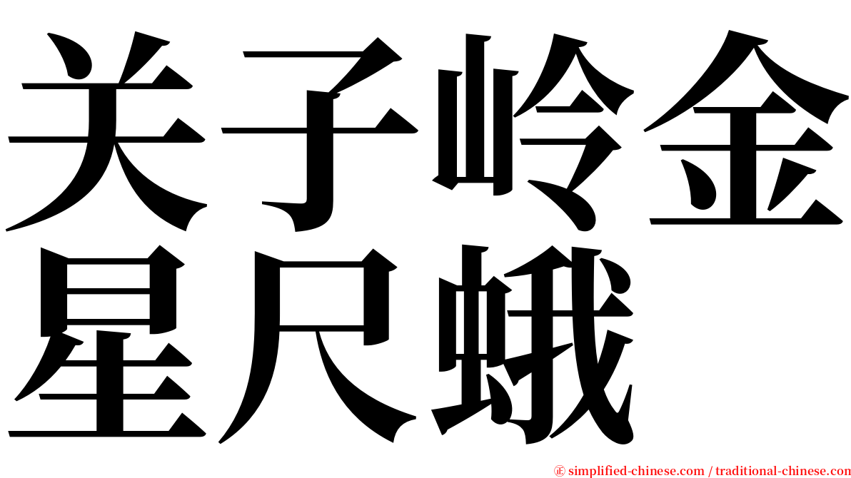 关子岭金星尺蛾 serif font