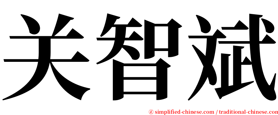 关智斌 serif font