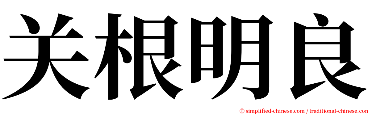 关根明良 serif font