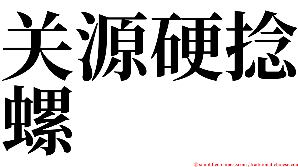 关源硬捻螺 serif font