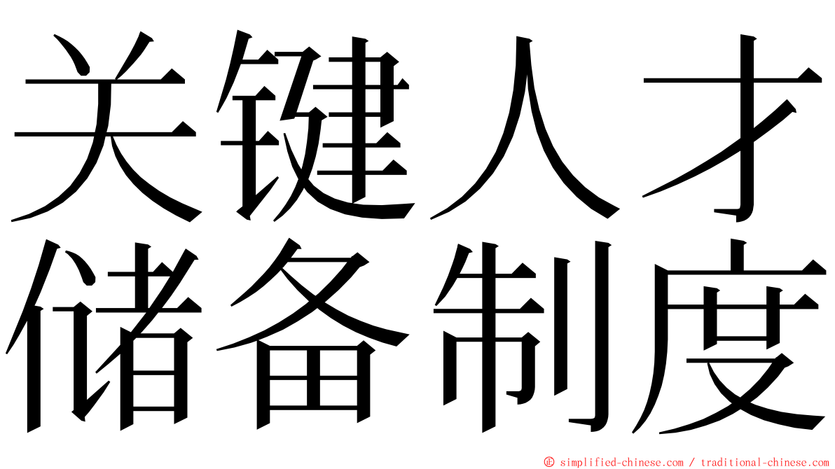 关键人才储备制度 ming font