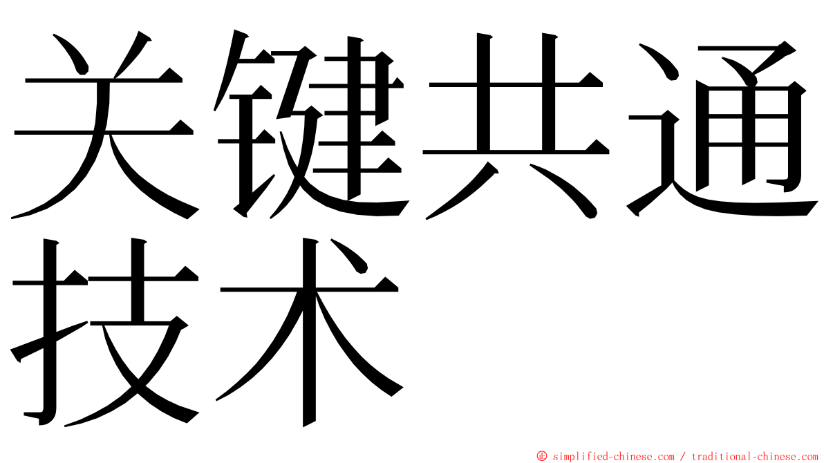 关键共通技术 ming font