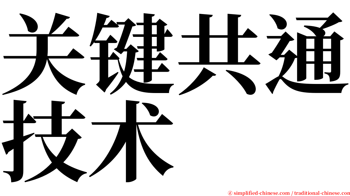 关键共通技术 serif font