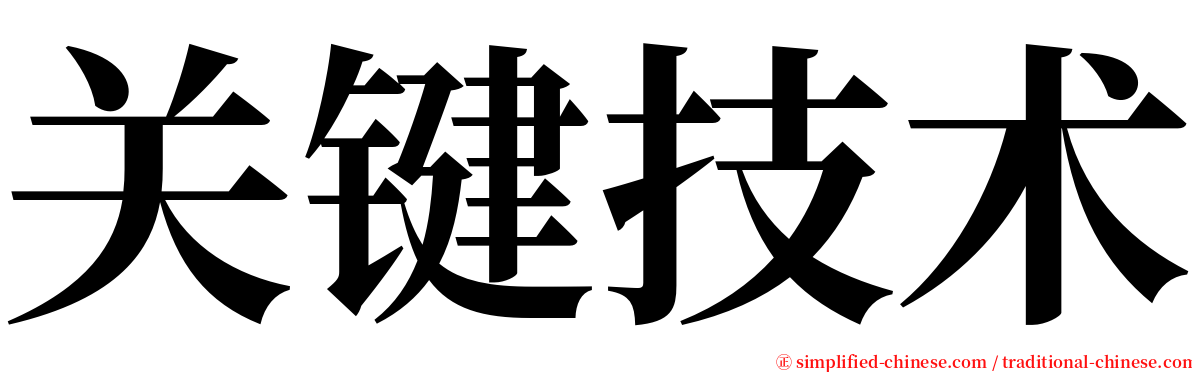 关键技术 serif font