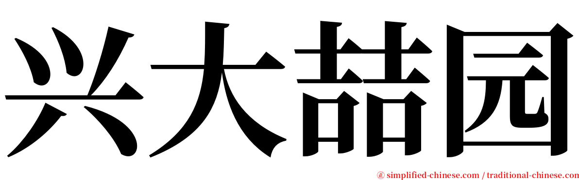 兴大喆园 serif font