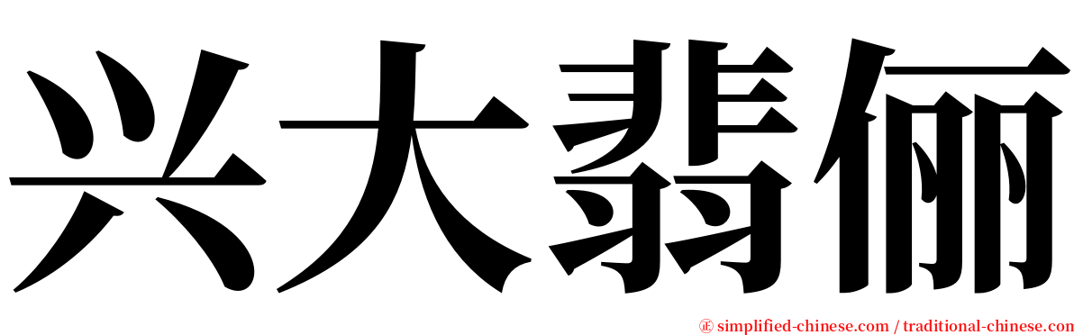 兴大翡俪 serif font