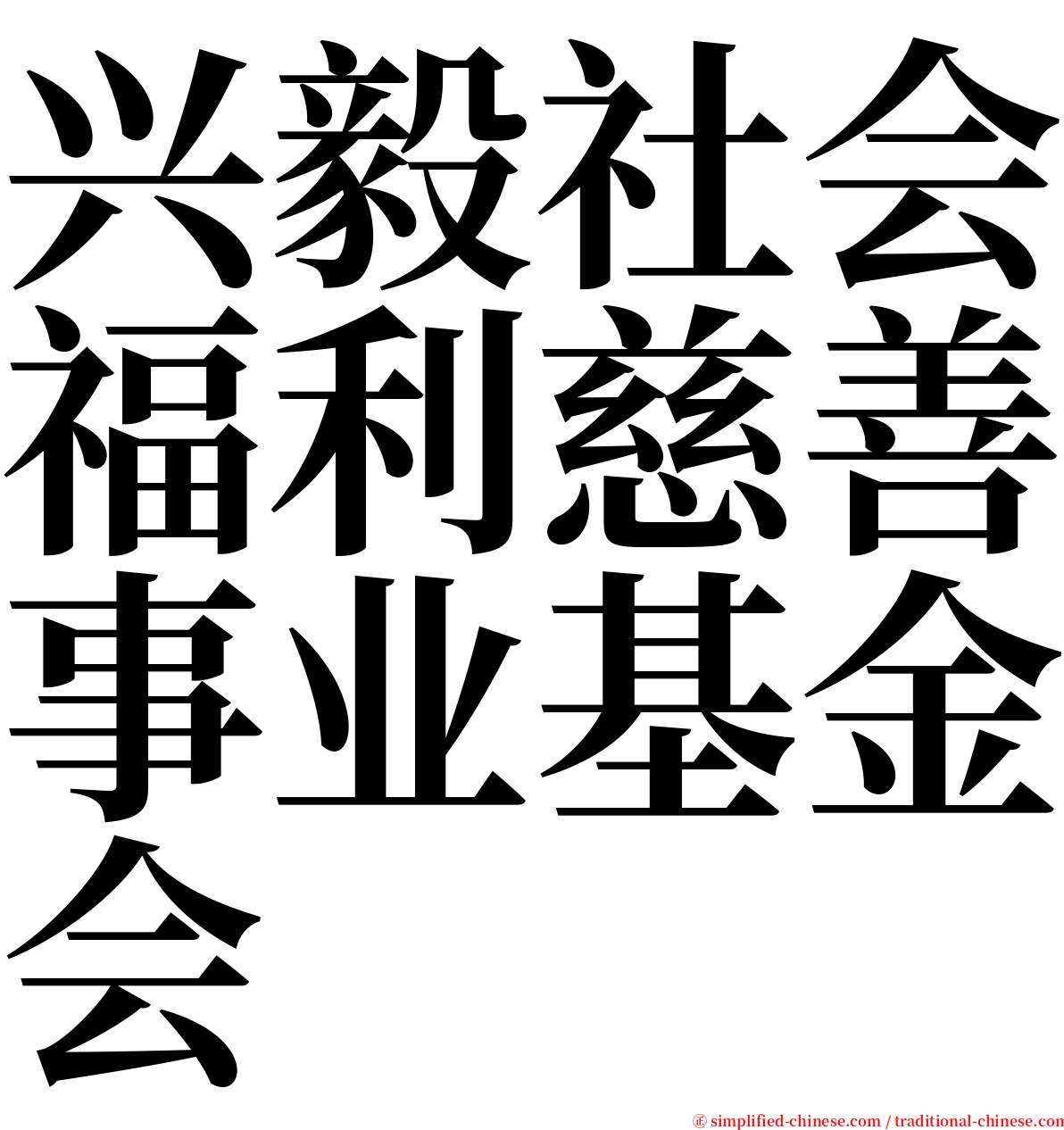 兴毅社会福利慈善事业基金会 serif font