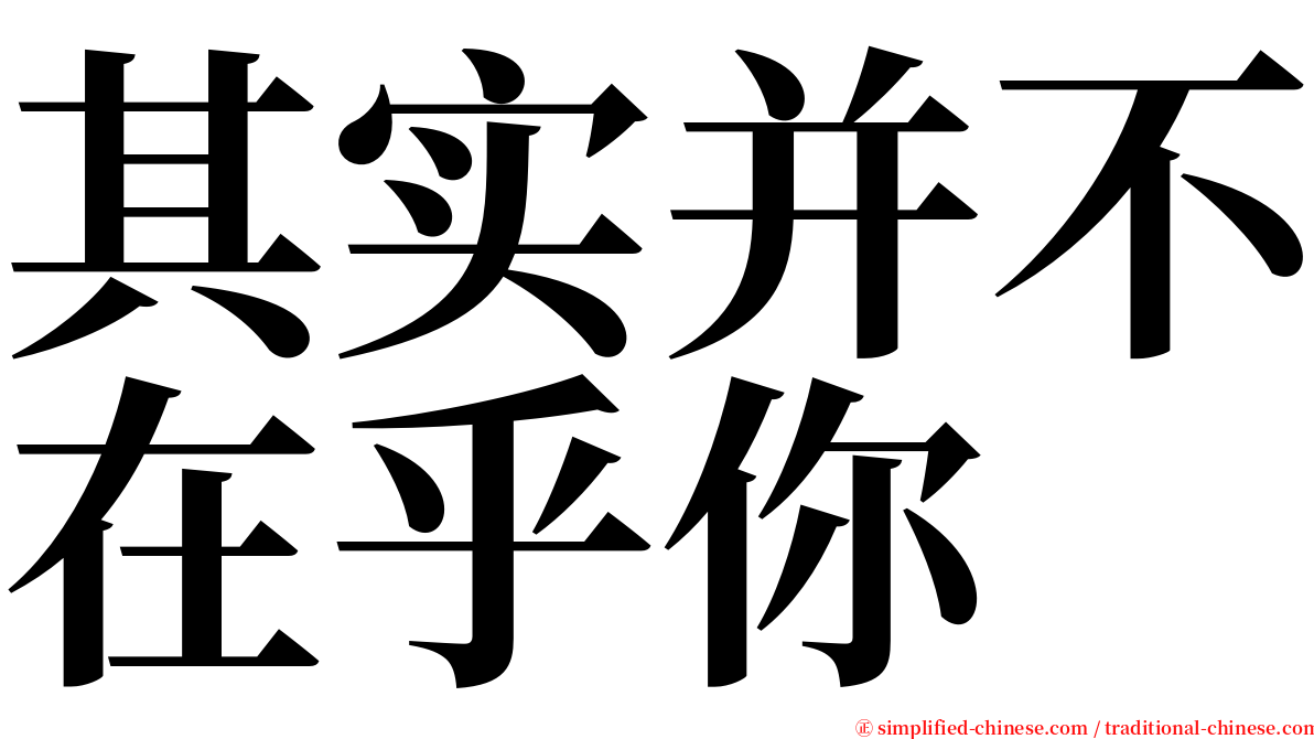 其实并不在乎你 serif font