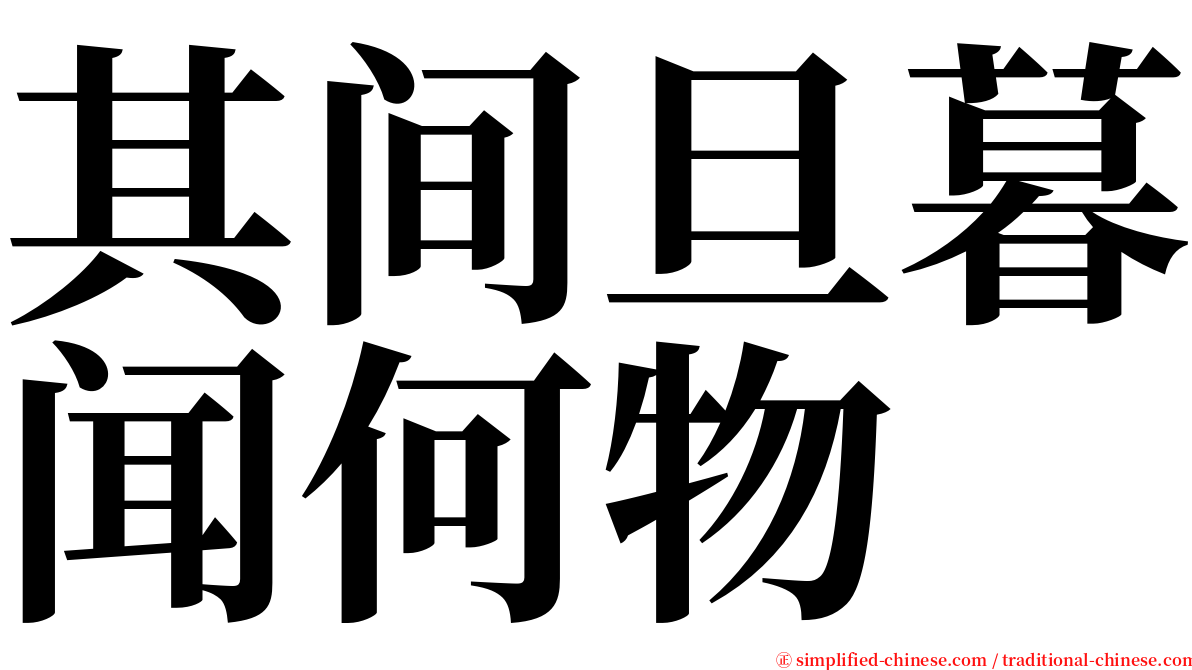 其间旦暮闻何物 serif font