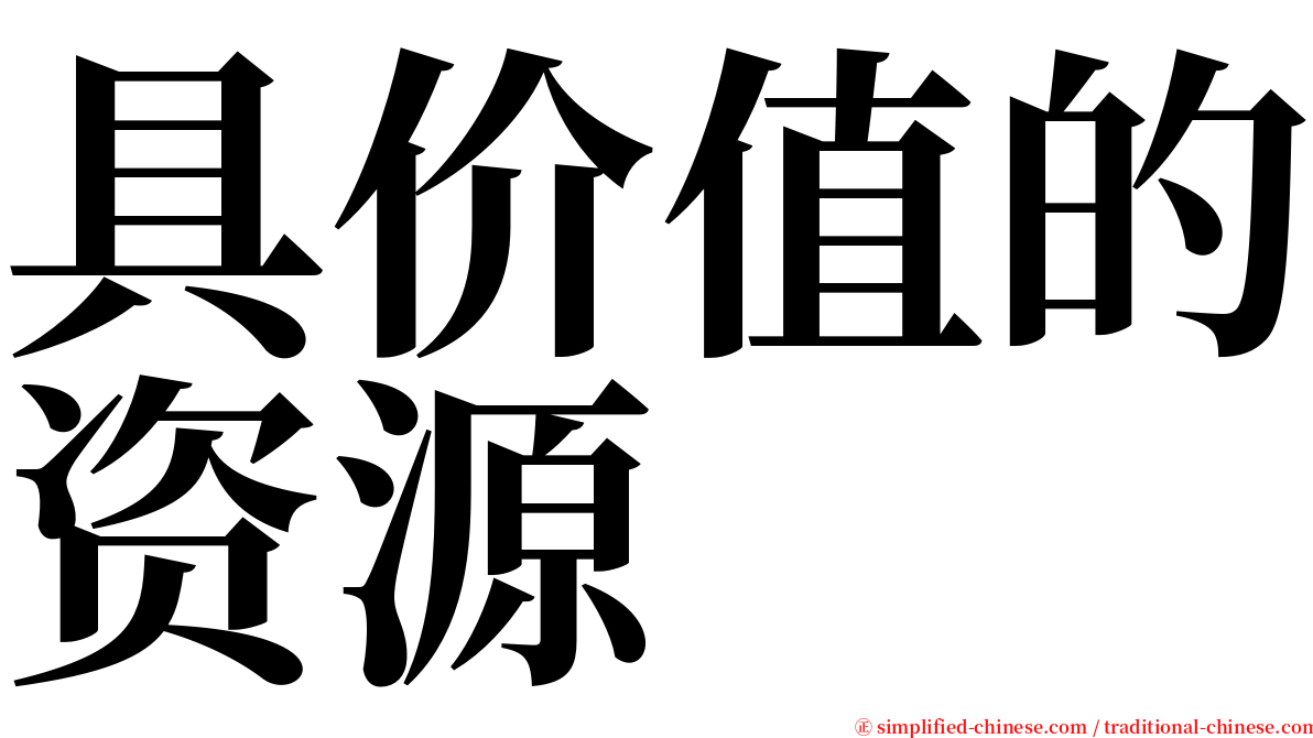 具价值的资源 serif font