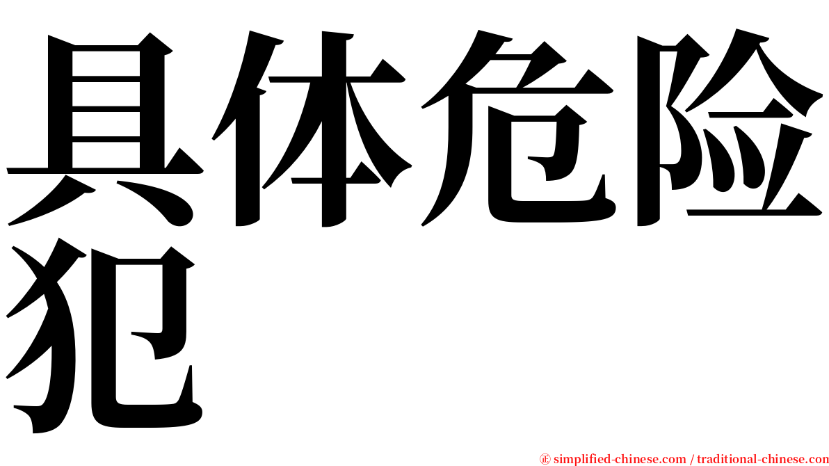 具体危险犯 serif font