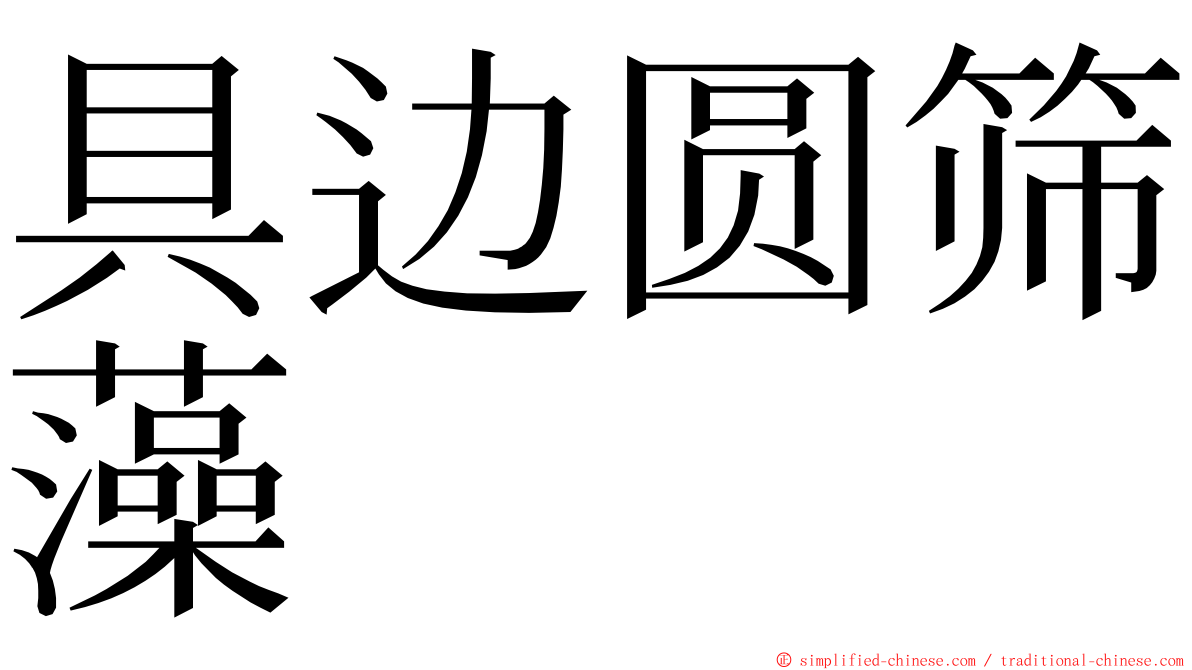 具边圆筛藻 ming font