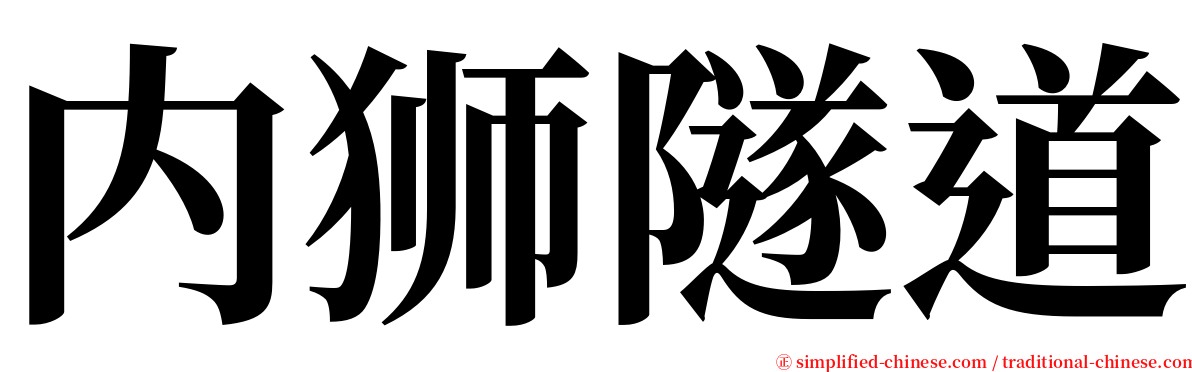 内狮隧道 serif font