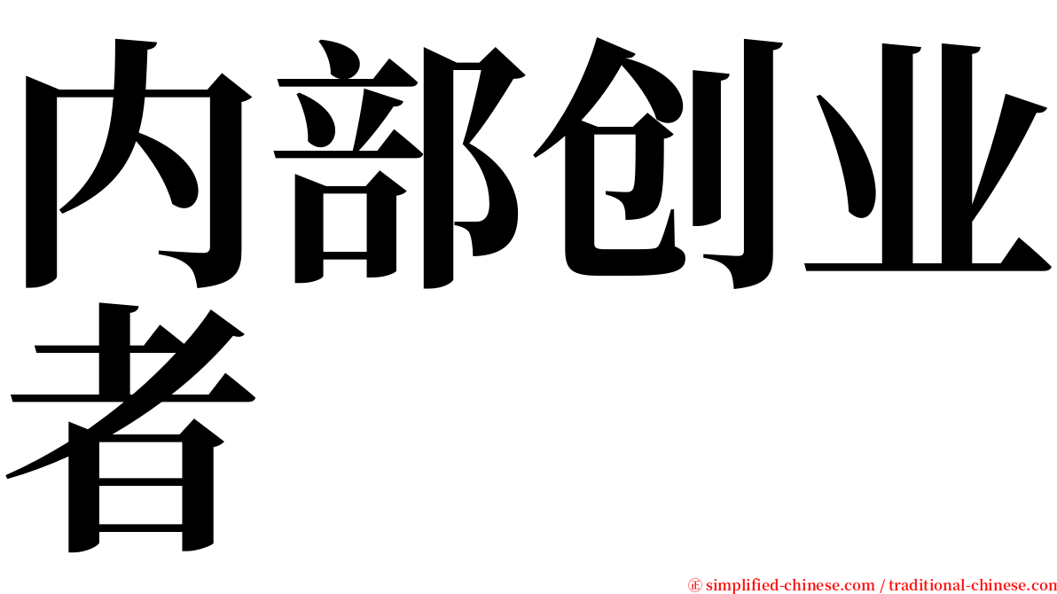 内部创业者 serif font