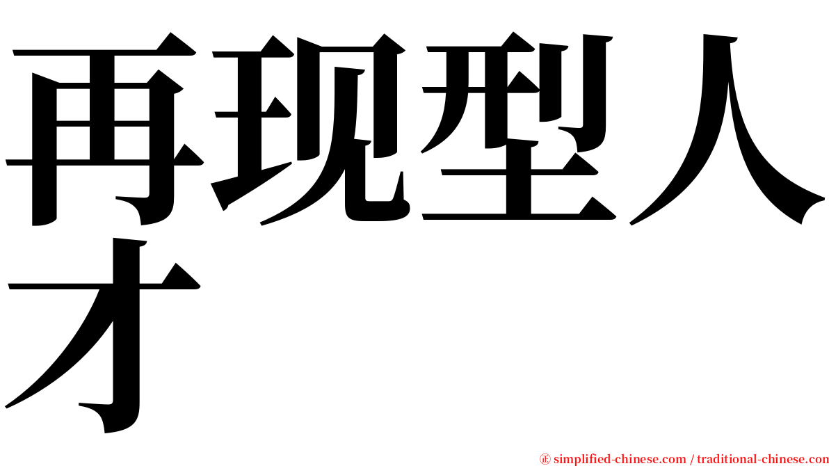 再现型人才 serif font