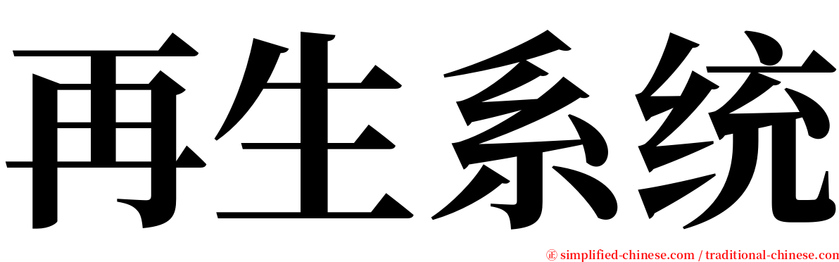 再生系统 serif font