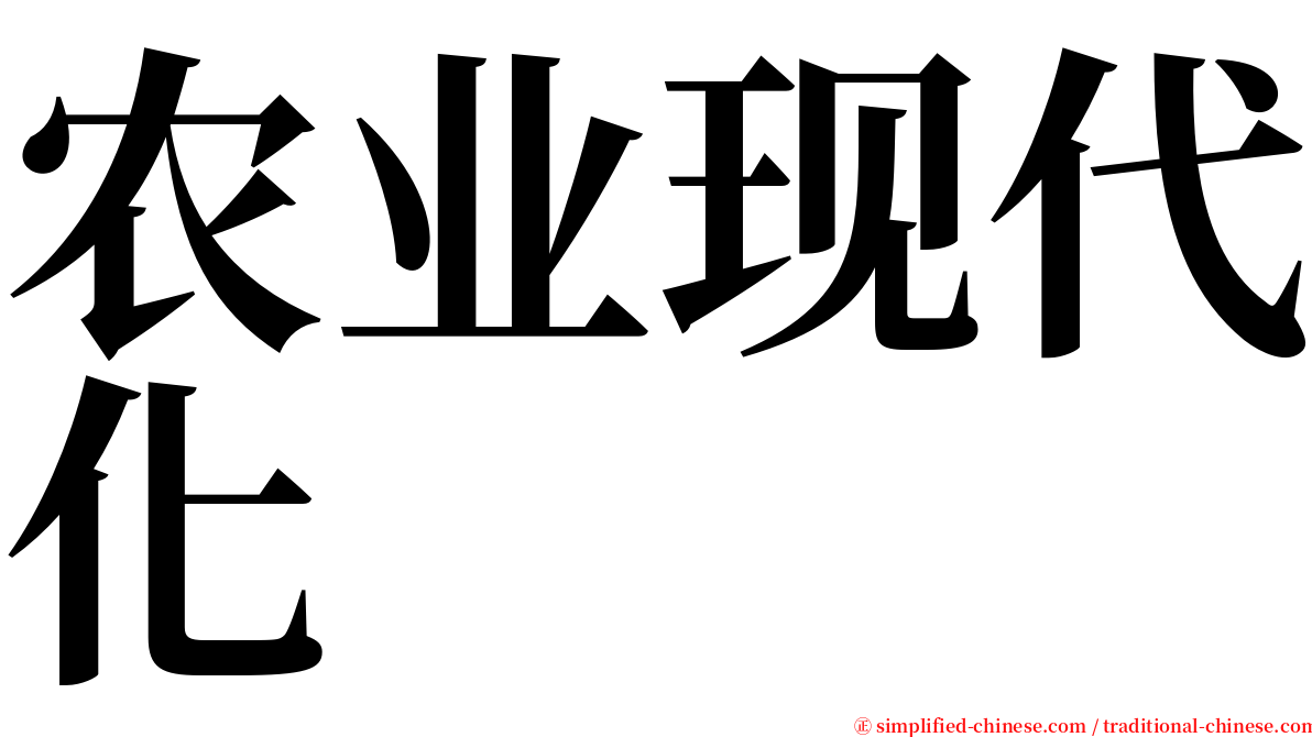 农业现代化 serif font