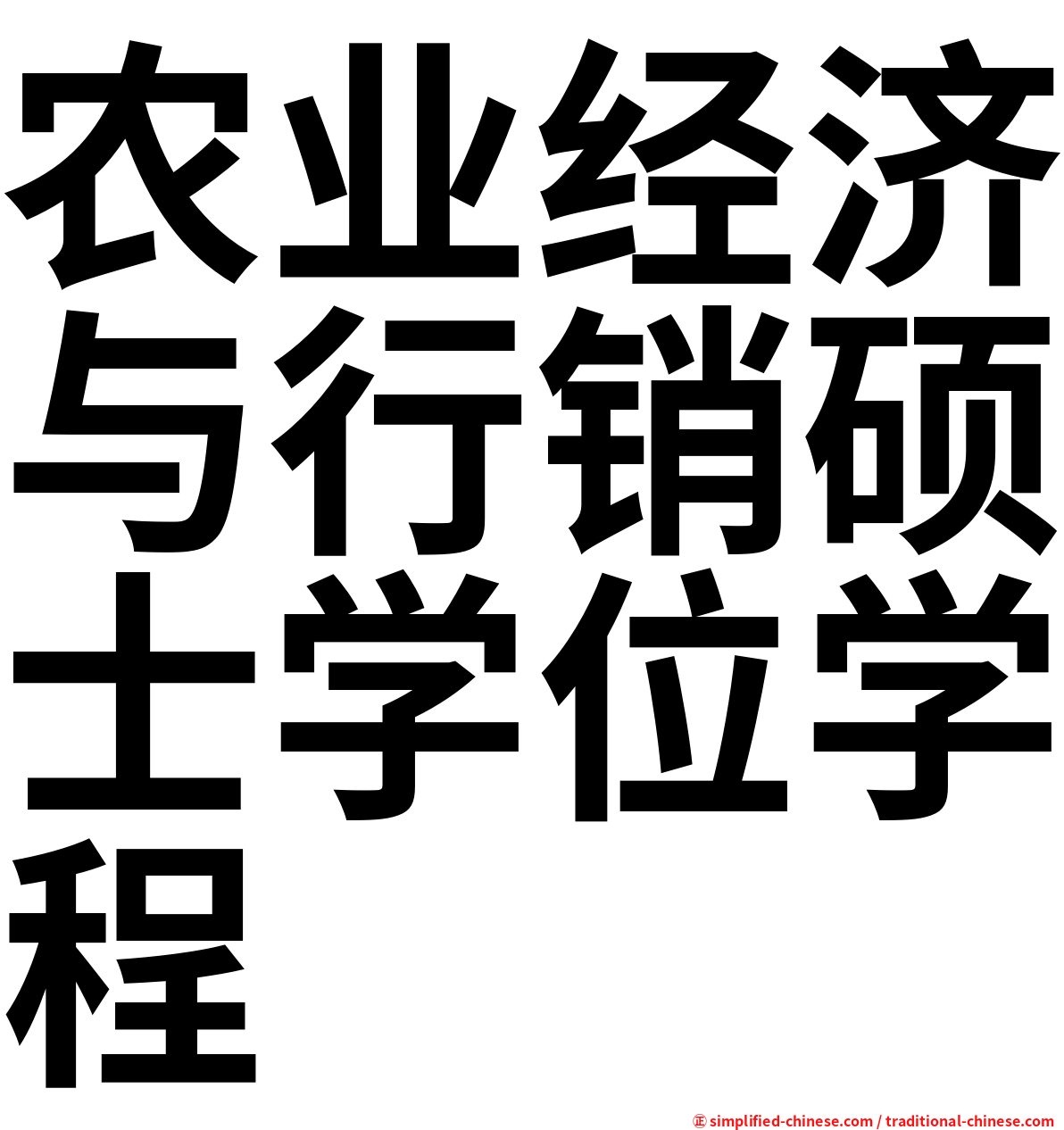 农业经济与行销硕士学位学程