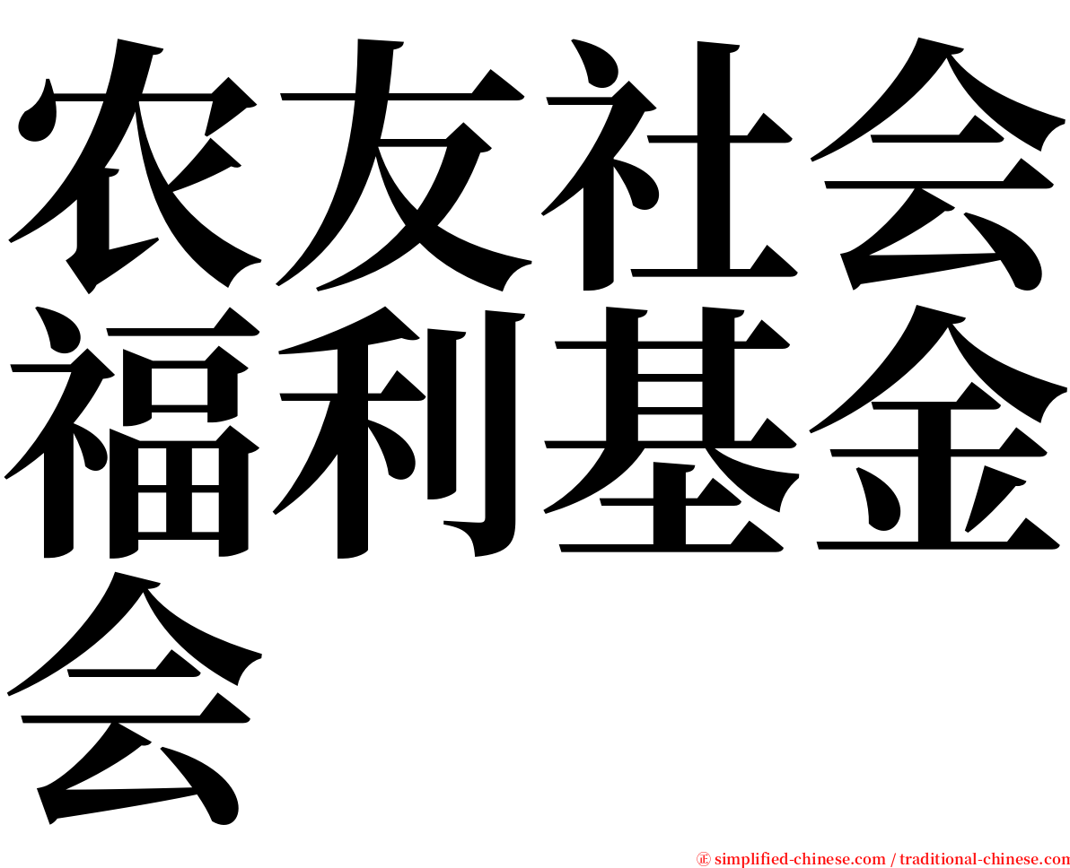 农友社会福利基金会 serif font