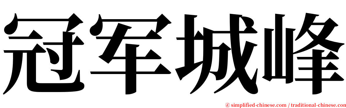 冠军城峰 serif font