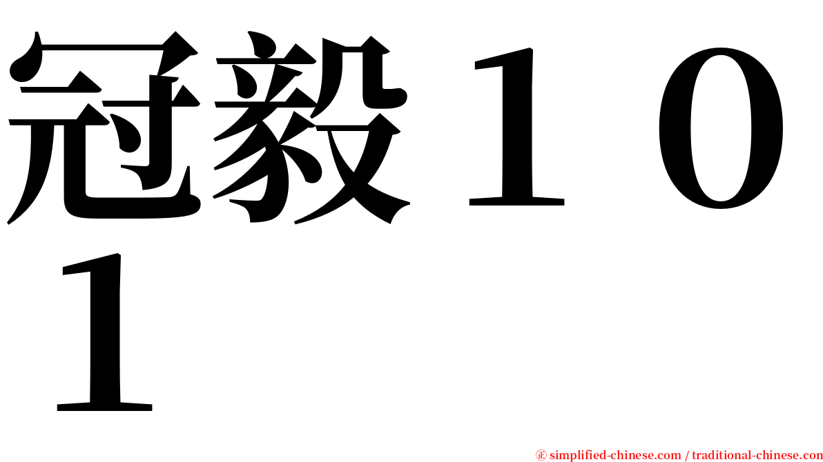 冠毅１０１ serif font