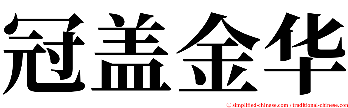 冠盖金华 serif font