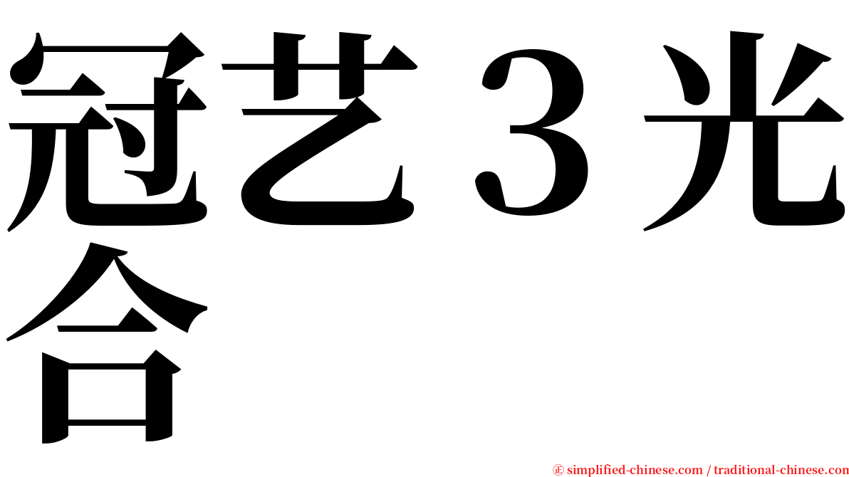 冠艺３光合 serif font