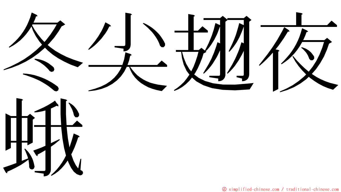 冬尖翅夜蛾 ming font