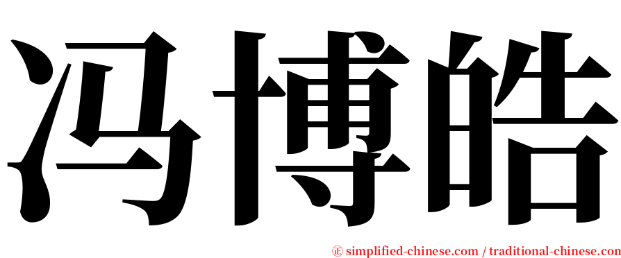 冯博皓 serif font