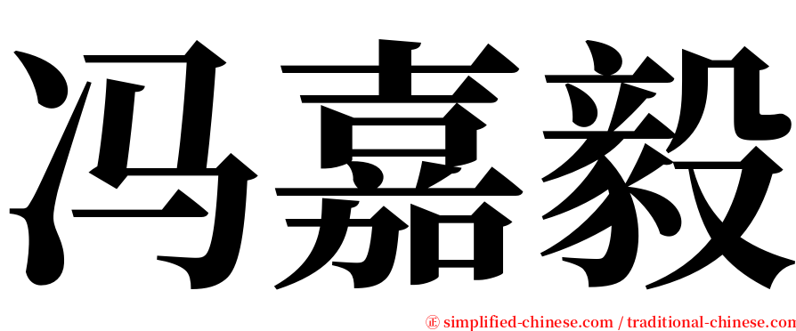 冯嘉毅 serif font