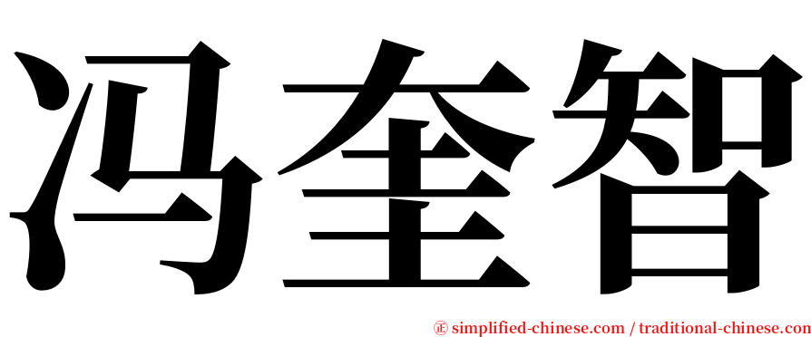 冯奎智 serif font