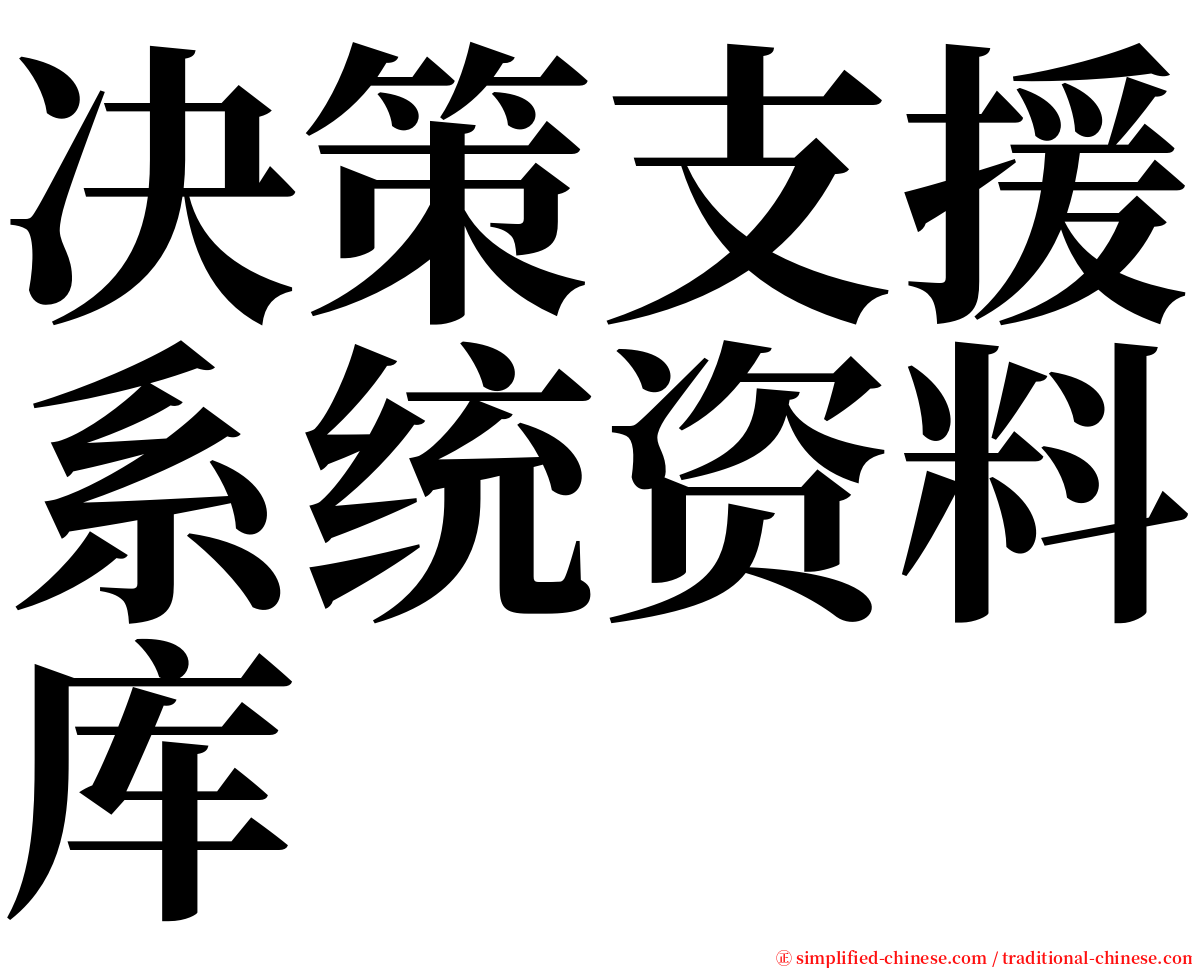 决策支援系统资料库 serif font