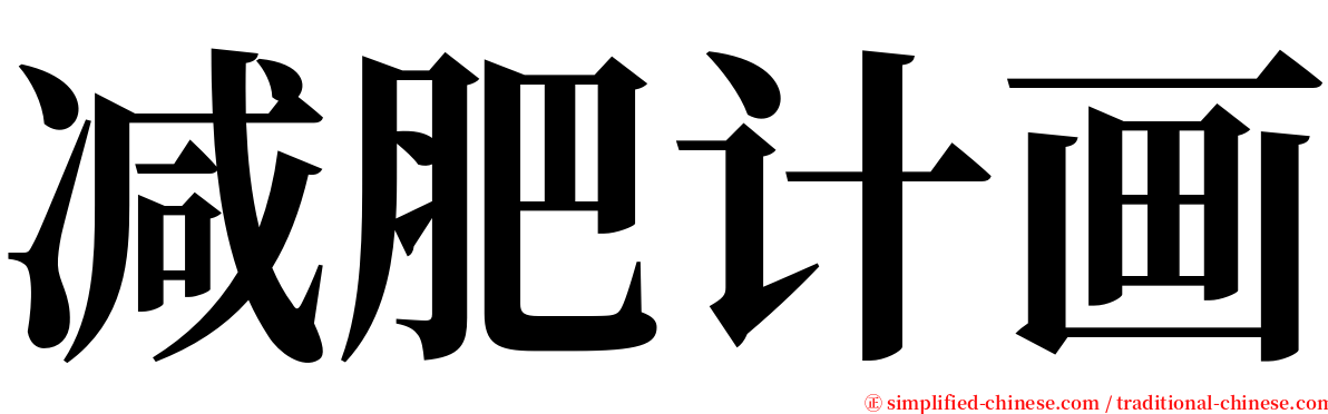 减肥计画 serif font