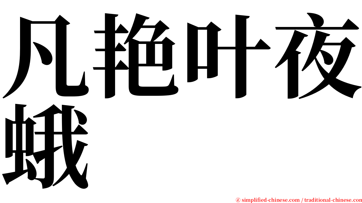 凡艳叶夜蛾 serif font