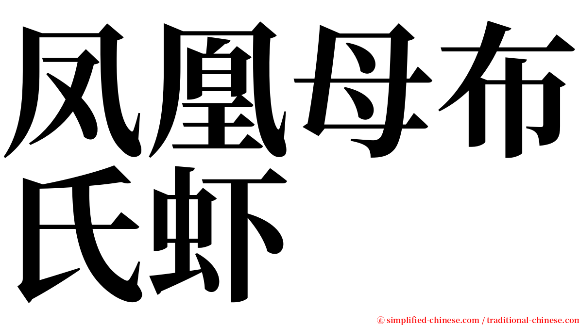 凤凰母布氏虾 serif font