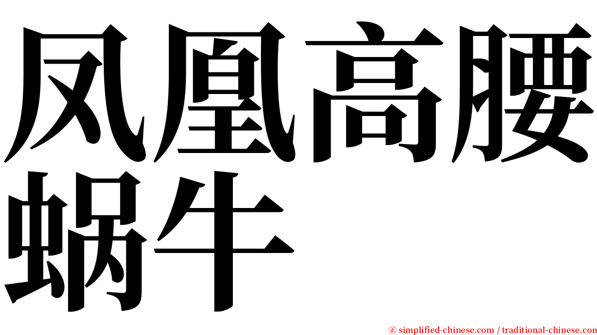 凤凰高腰蜗牛 serif font