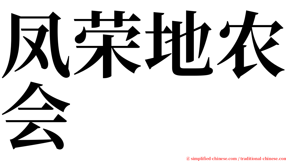 凤荣地农会 serif font