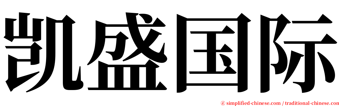 凯盛国际 serif font