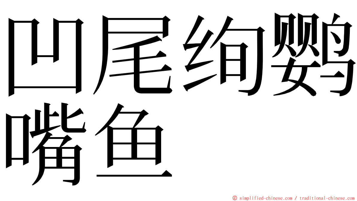 凹尾绚鹦嘴鱼 ming font