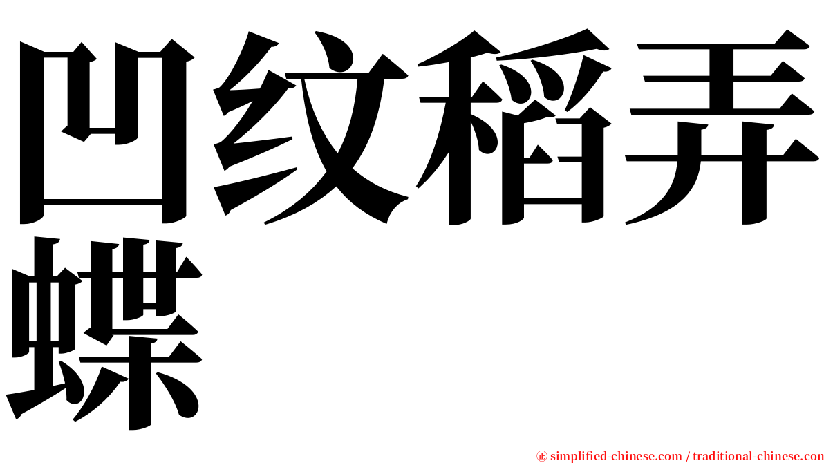 凹纹稻弄蝶 serif font