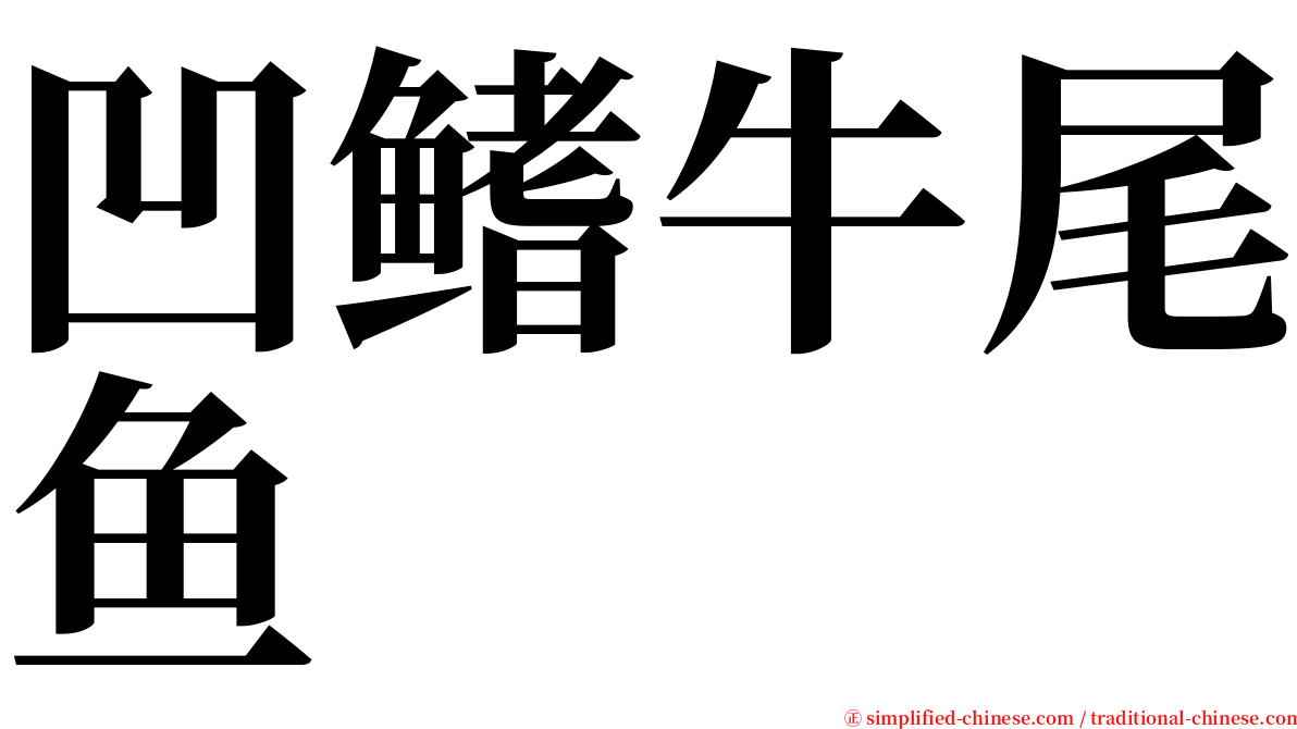 凹鳍牛尾鱼 serif font