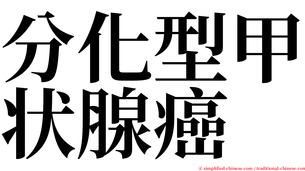 分化型甲状腺癌 serif font