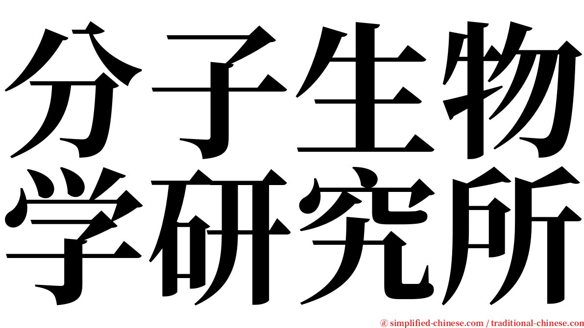 分子生物学研究所 serif font